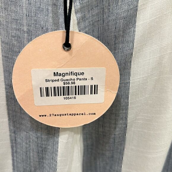NWT-After Market striped wide-legged pants fully lined Size Small - Picture 12 of 12